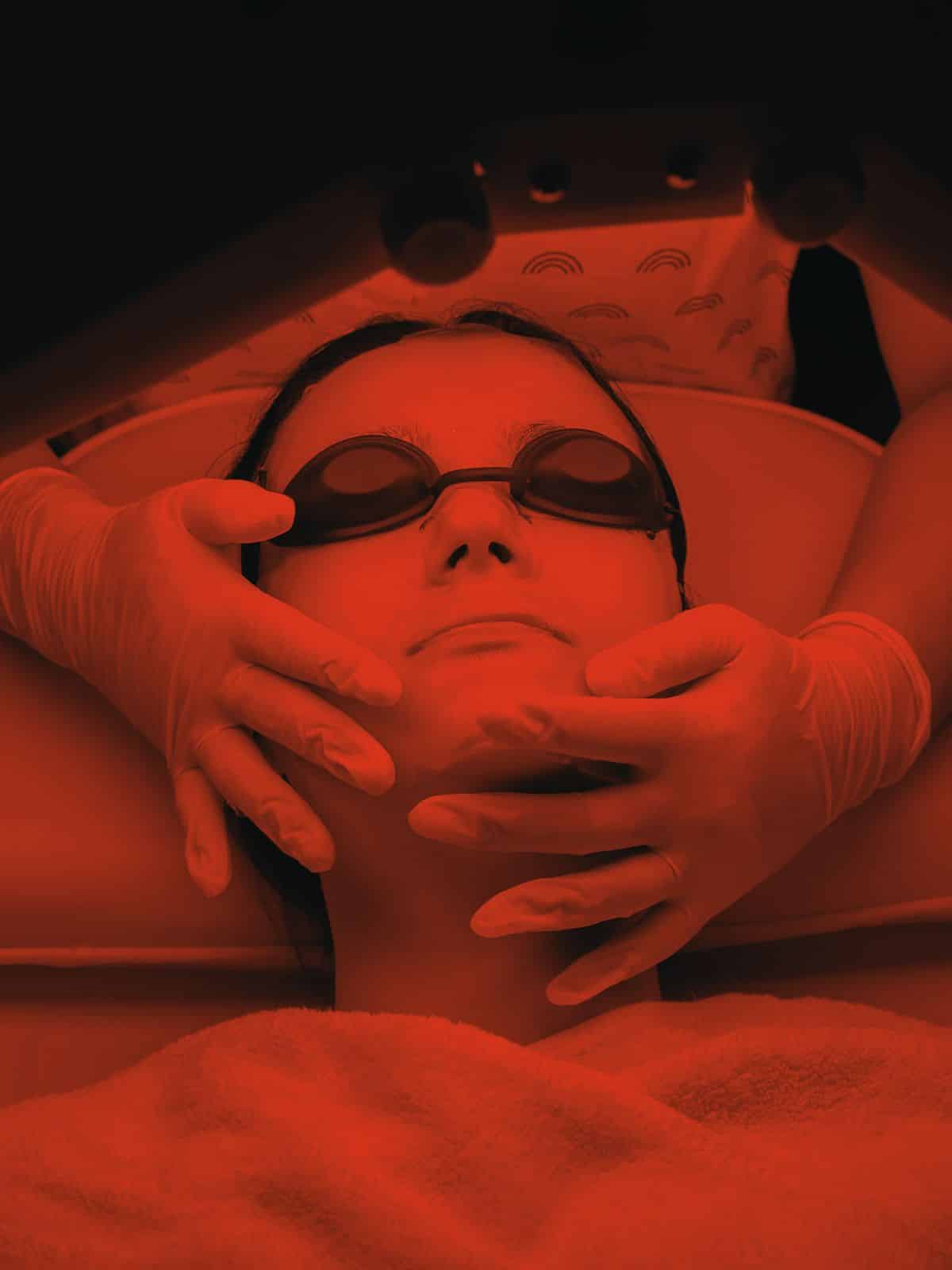 someone receiving red light treatment