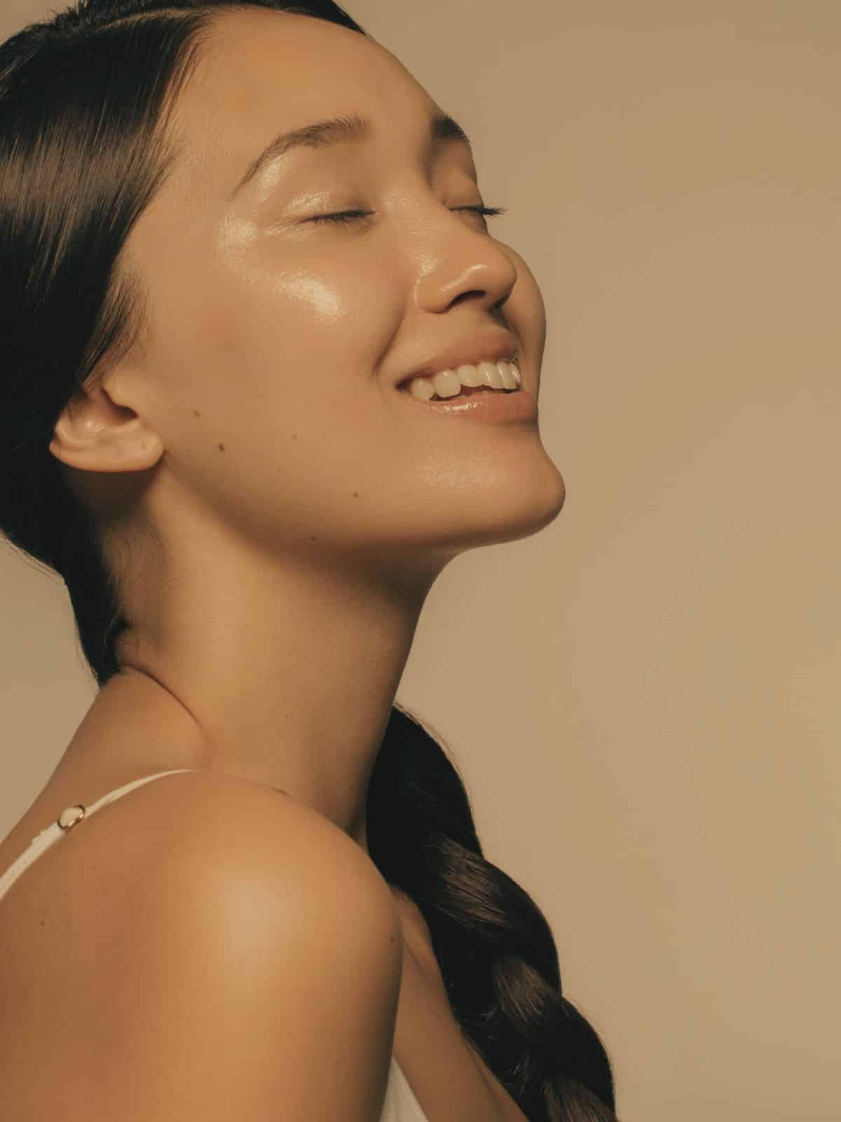 Customer with Shiny Face After Receiving Botox