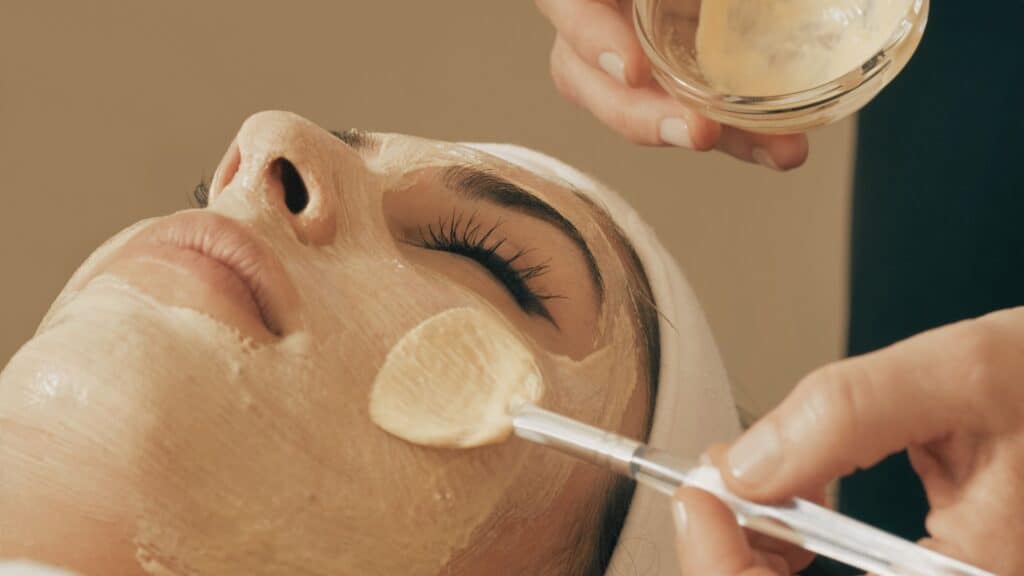 Women Being Brushed During a Facial
